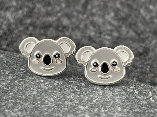 Koala Bear - 925 Sterling Silver Colourful Stud Earrings