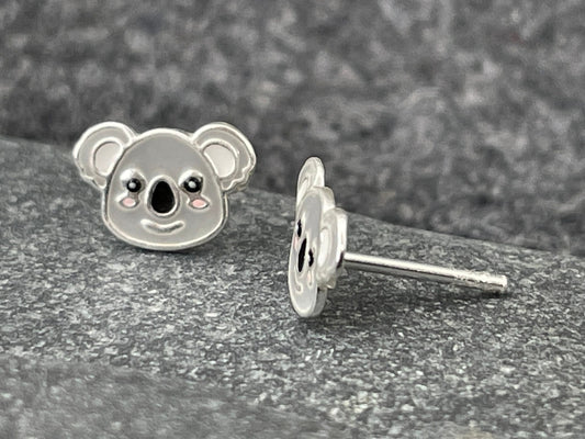 Koala Bear - 925 Sterling Silver Colourful Stud Earrings