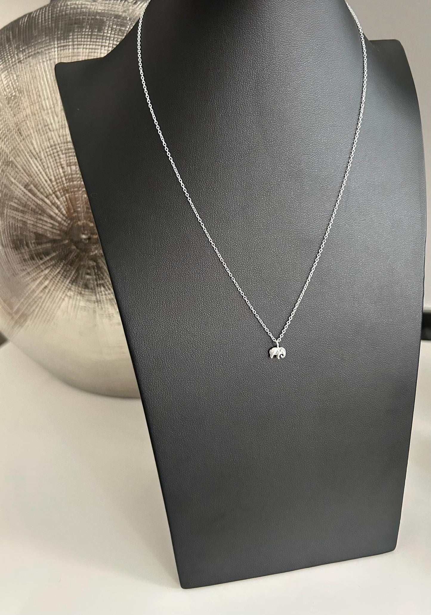 Indian Elephant - 925 Sterling Silver Plain Pendant Necklace - Boxed