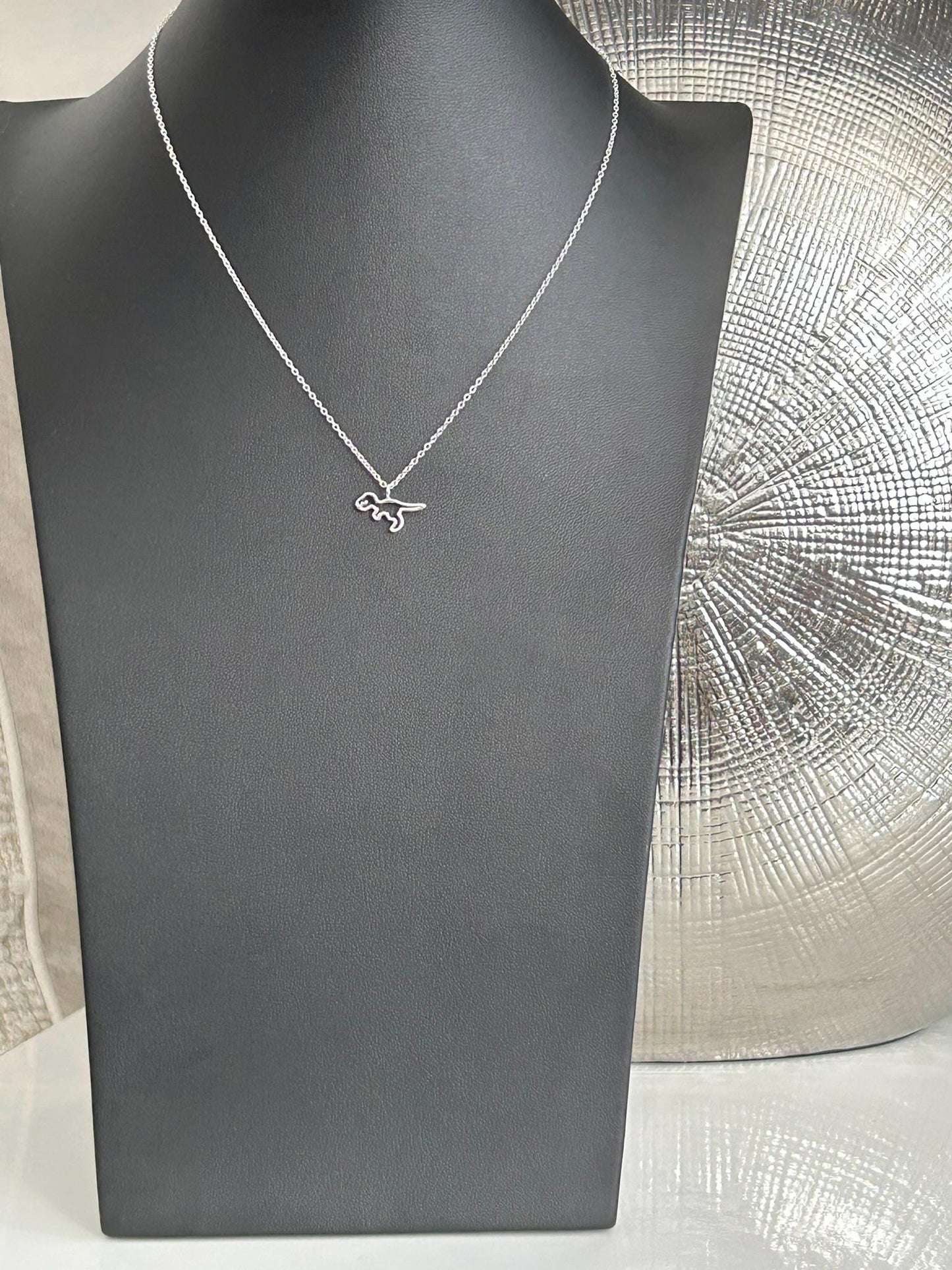 T-Rex Tyrannosaurus Rex Dinosaur - 925 Sterling Silver Plain Necklace Boxed