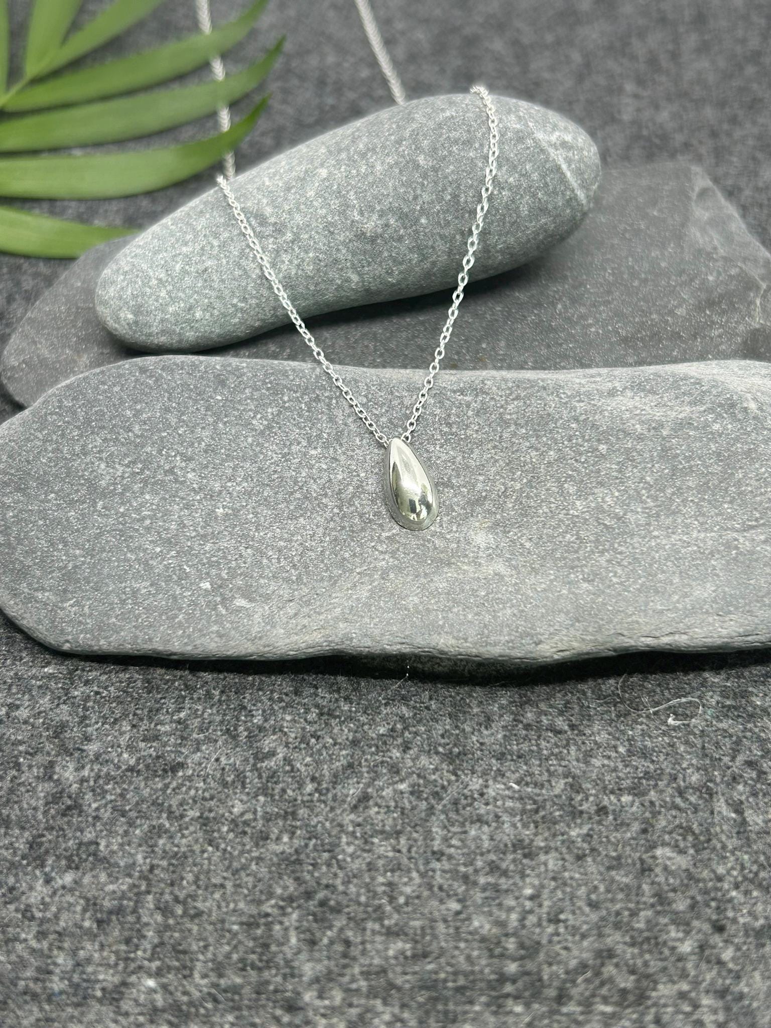 Silver Pear Drop - 925 Sterling Silver Plain Necklaces Boxed