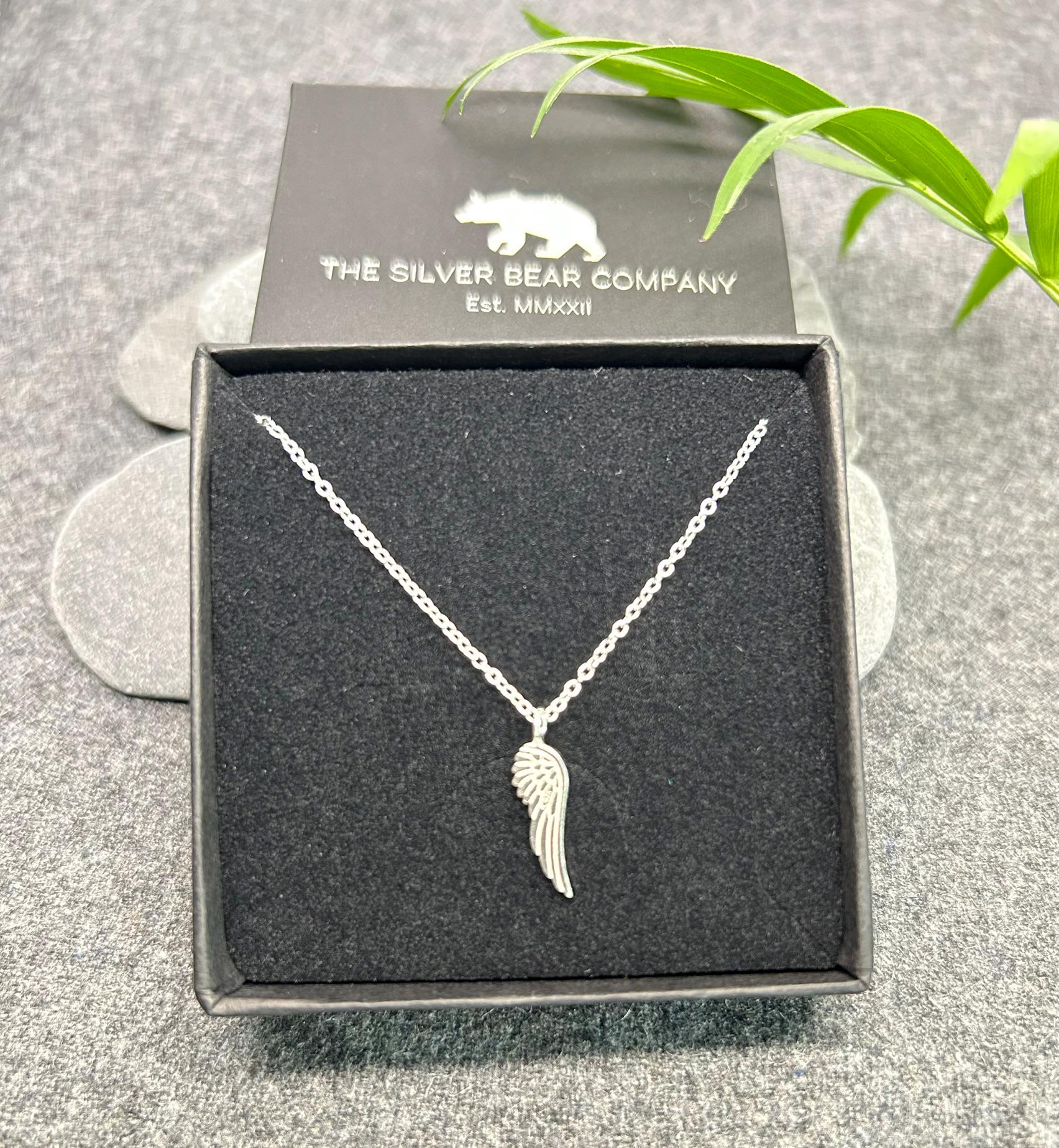 Angel Wing - 925 Sterling Silver Plain Necklace Boxed