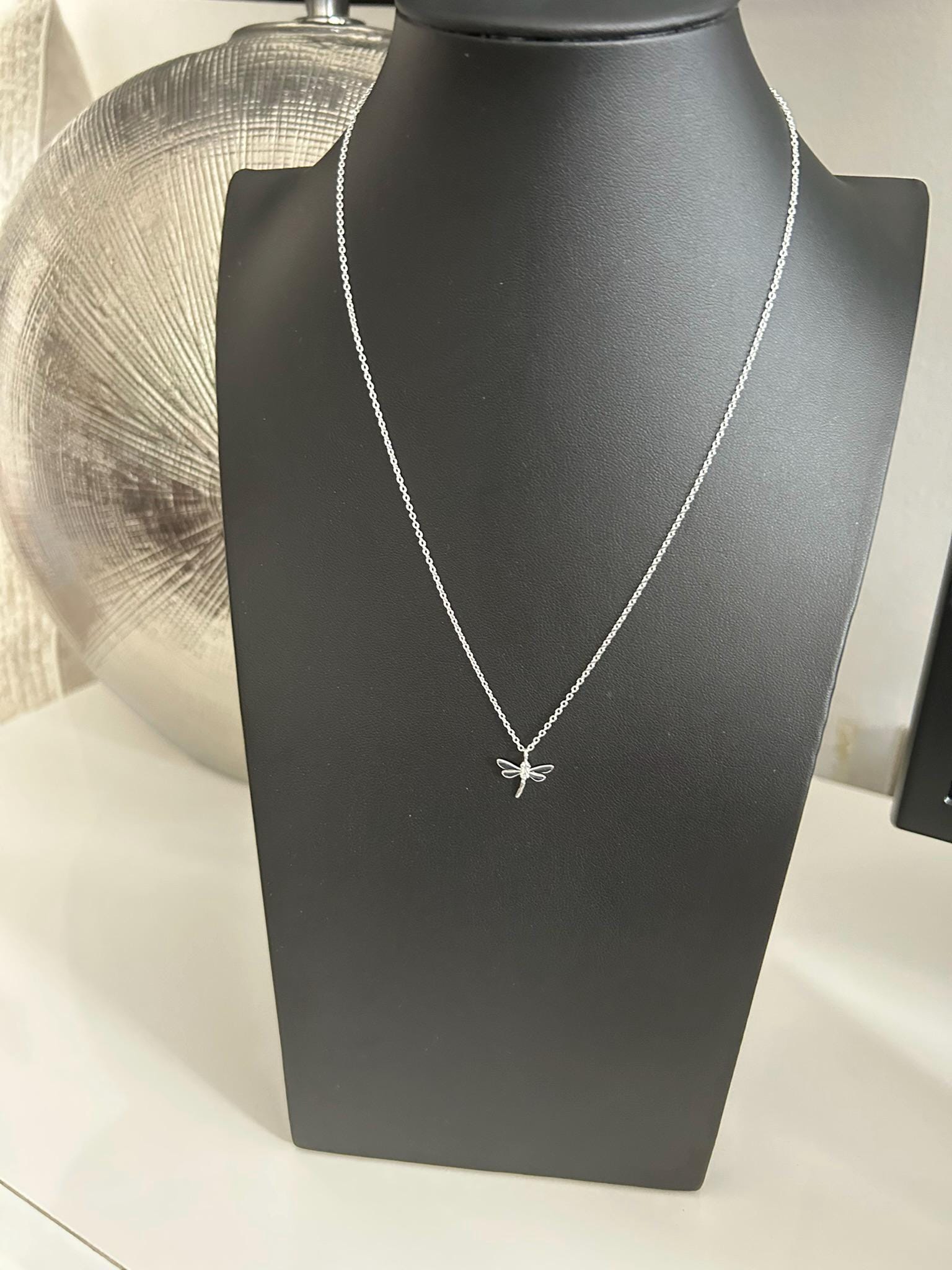 Dragonfly - 925 Sterling Silver Jewelled Necklace Boxed