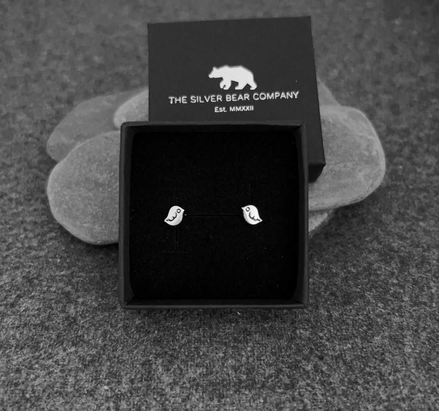 Bird - 925 Sterling Silver Plain Ear Studs