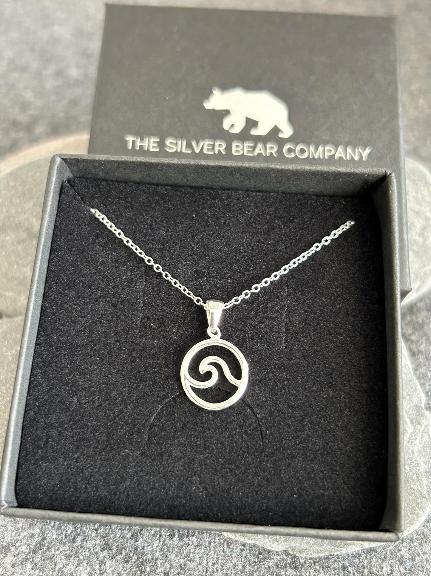 Wave - 925 Sterling Silver Pendant and Necklace - Boxed