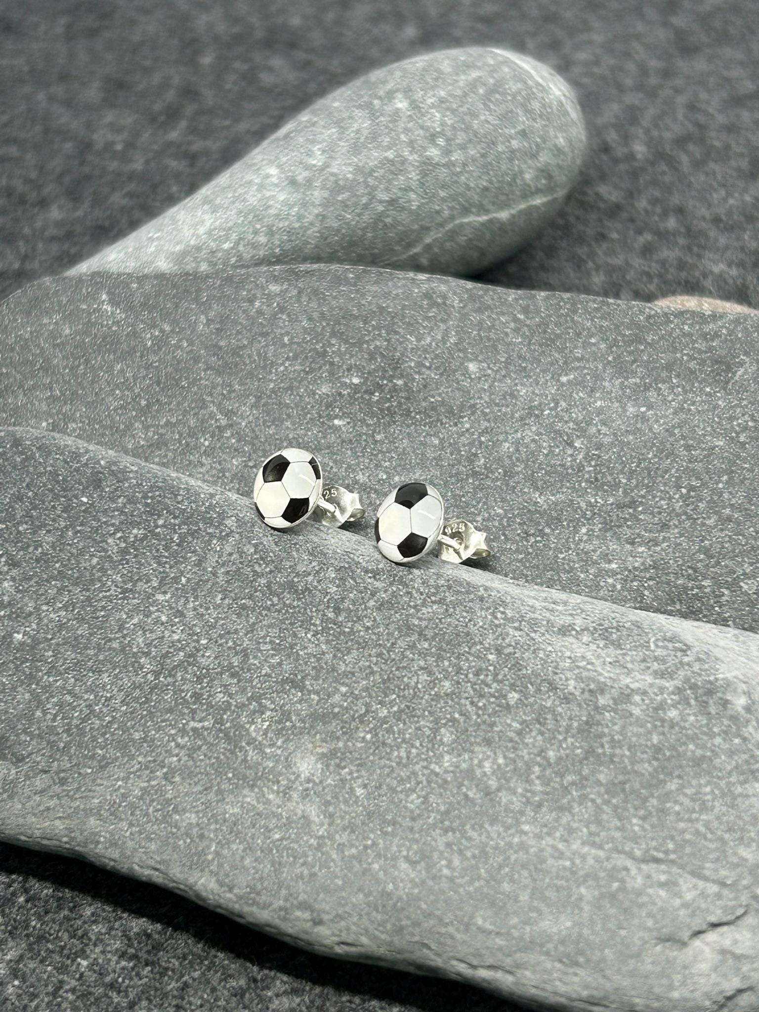 Football Earrings in 925 Sterling Silver