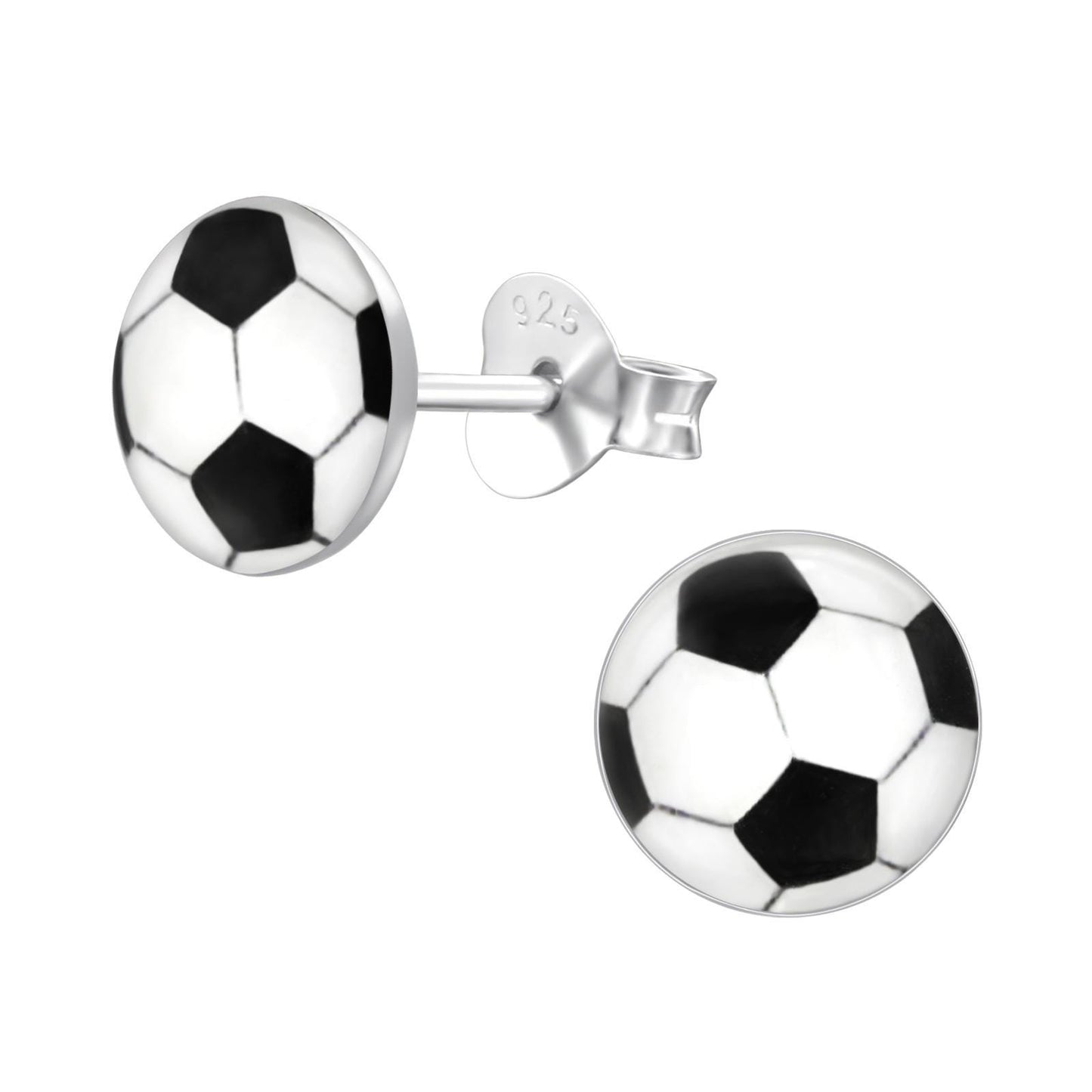 Football Earrings in 925 Sterling Silver