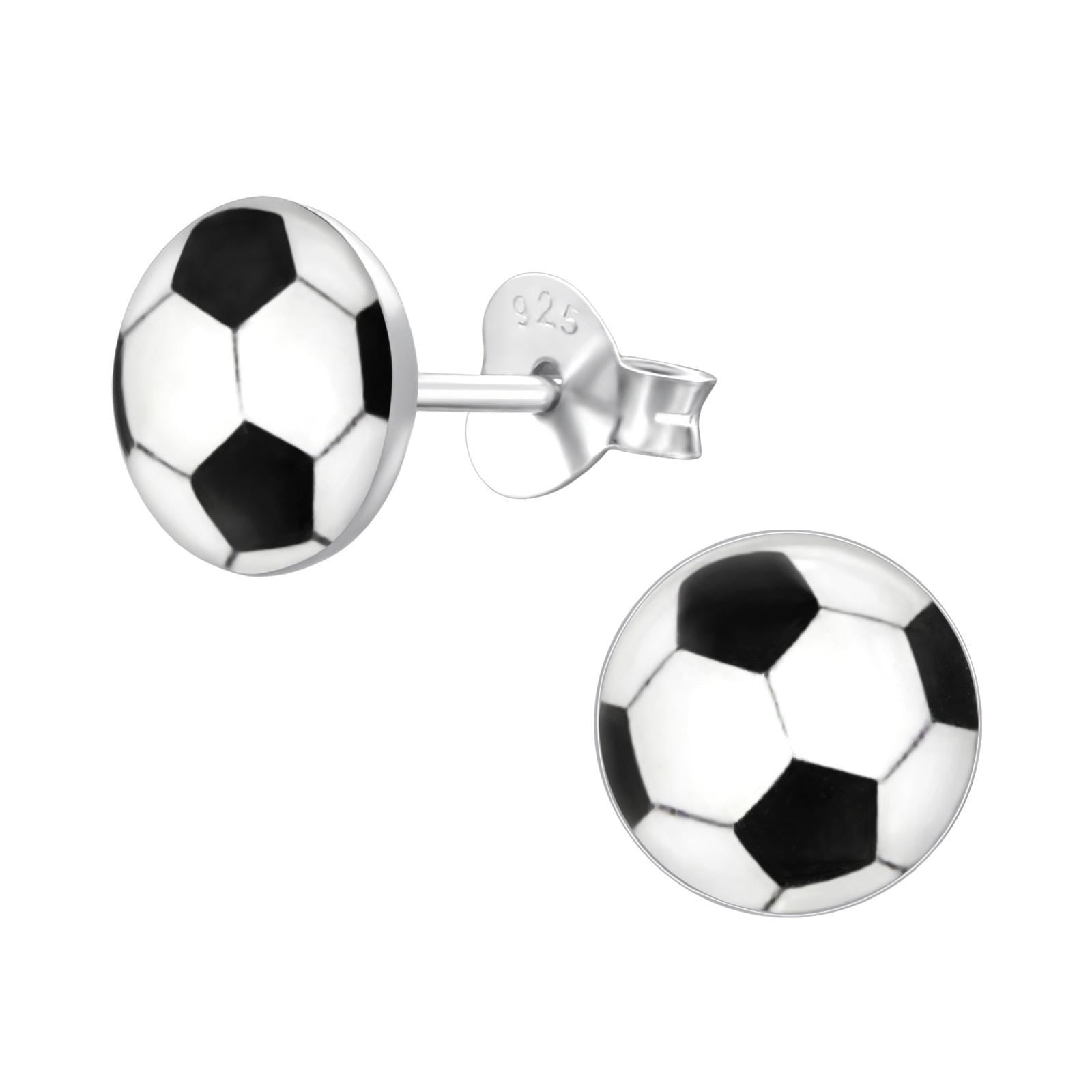 Football Earrings in 925 Sterling Silver