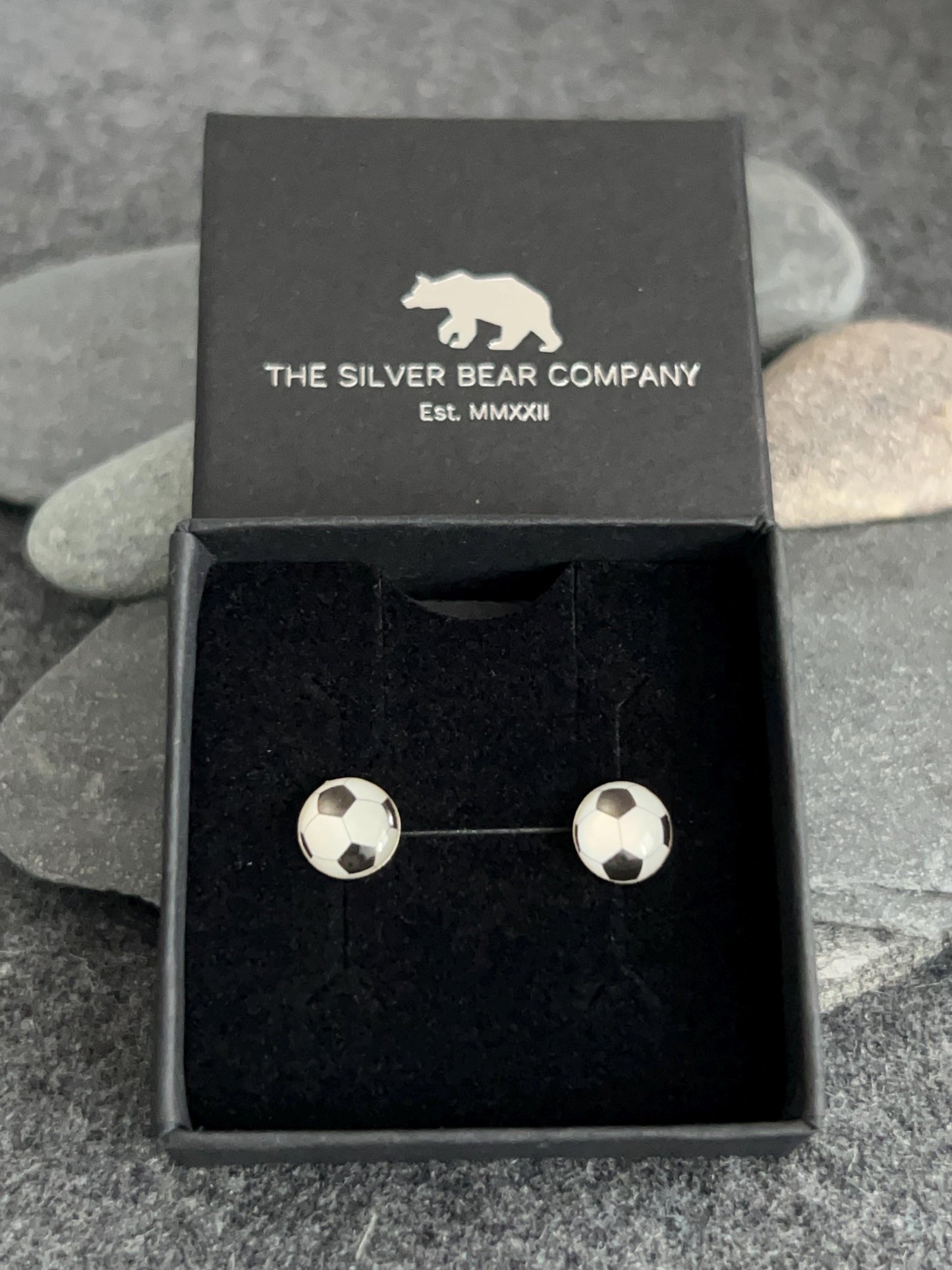 Football Earrings in 925 Sterling Silver