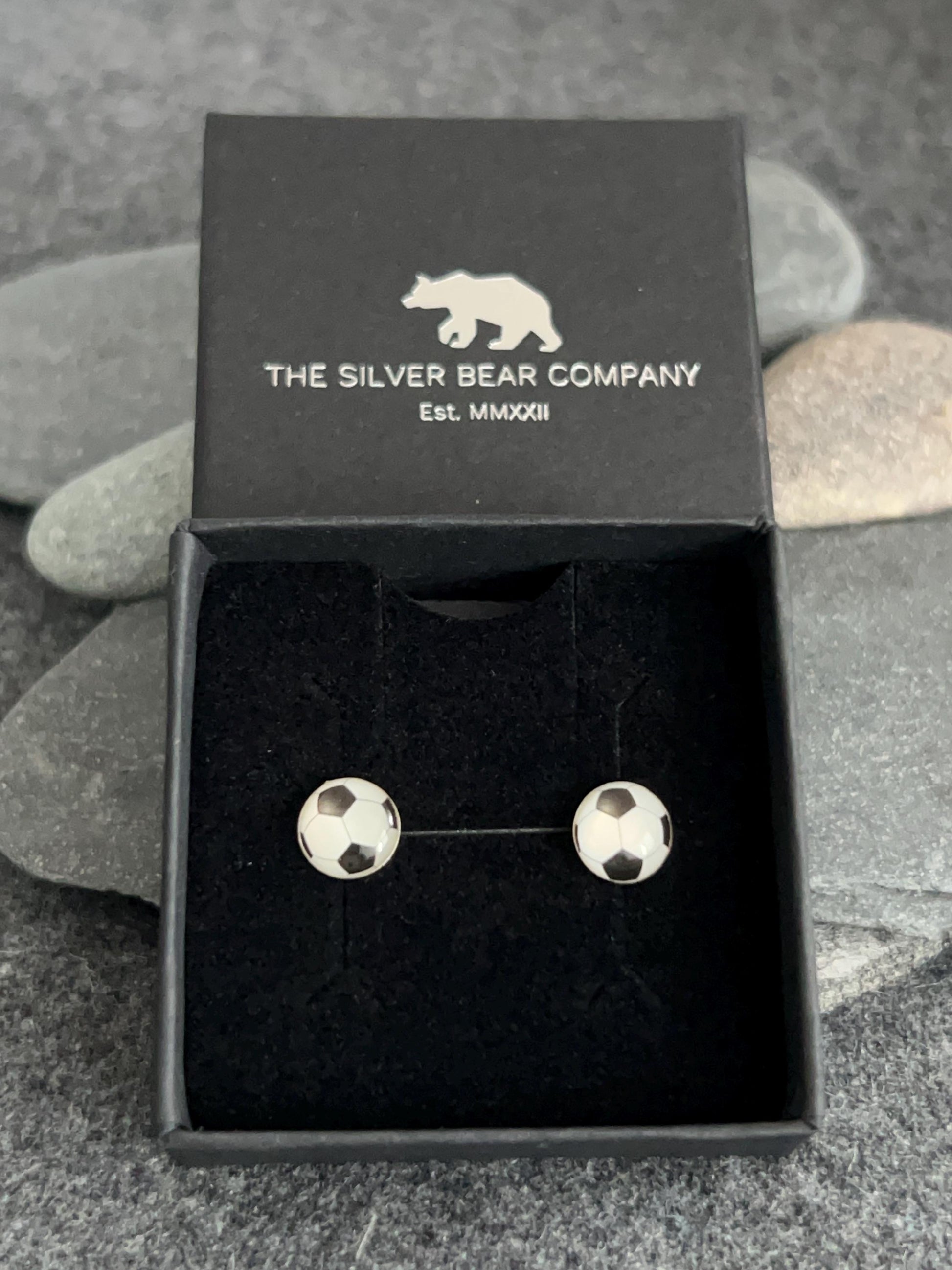 Football Earrings in 925 Sterling Silver