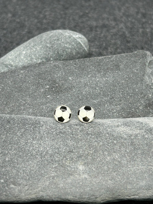 Football Earrings in 925 Sterling Silver
