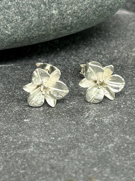 Flower - 925 Sterling Silver Stud Earrings: Spring Blossom. Boxed