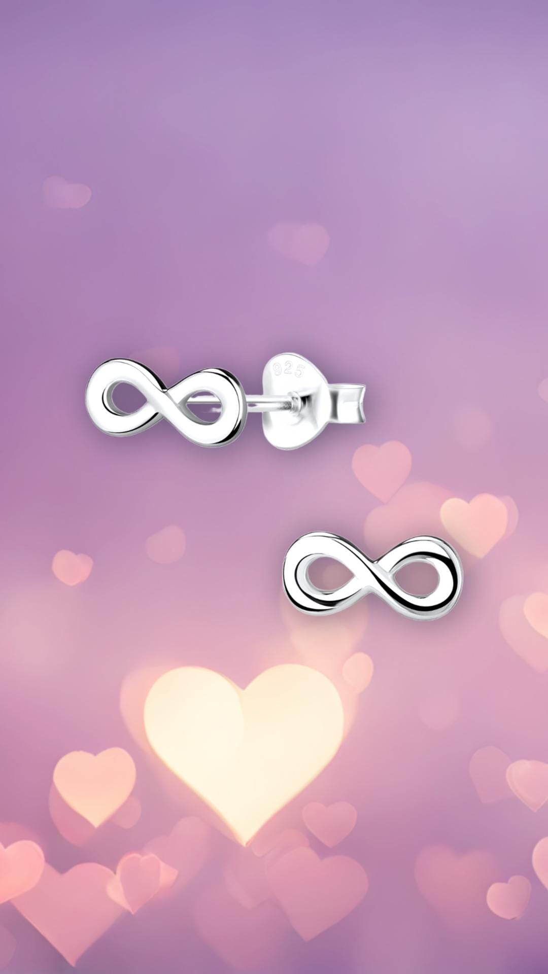 Infinity Love Earrings in 925 Sterling Silver