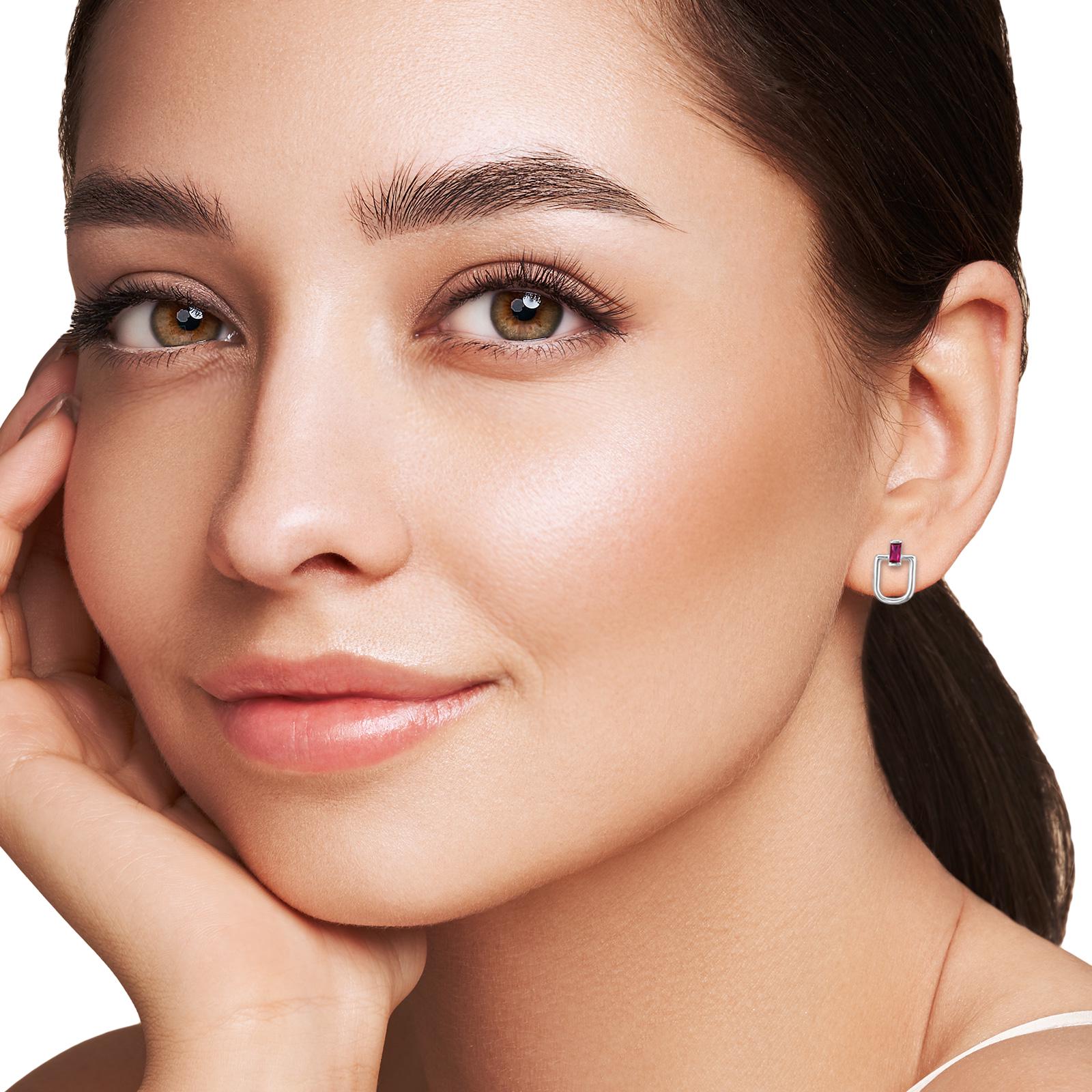 U‑Shaped 925 Sterling Silver Ear Studs with Cubic Zirconia — Silver & Gold Options, Gift-Ready