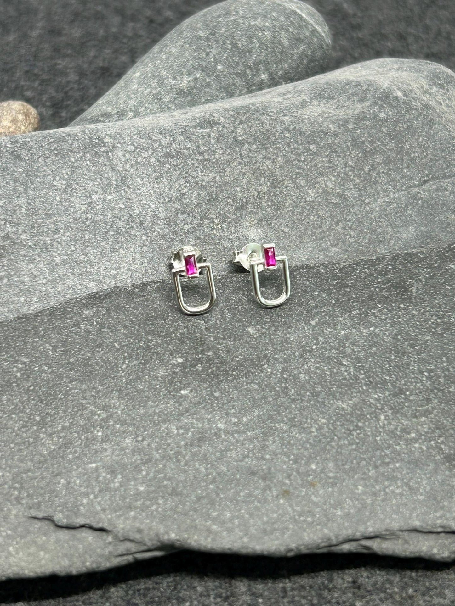 U‑Shaped 925 Sterling Silver Ear Studs with Cubic Zirconia — Silver & Gold Options, Gift-Ready