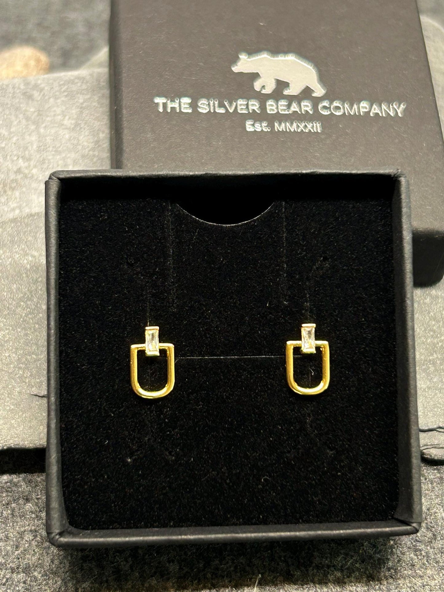 U‑Shaped 925 Sterling Silver Ear Studs with Cubic Zirconia — Silver & Gold Options, Gift-Ready