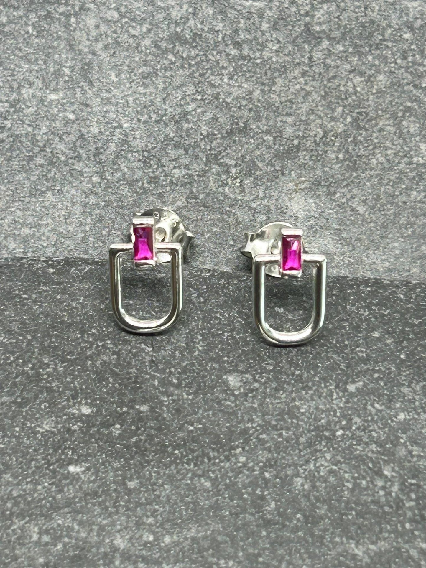 U‑Shaped 925 Sterling Silver Ear Studs with Cubic Zirconia — Silver & Gold Options, Gift-Ready