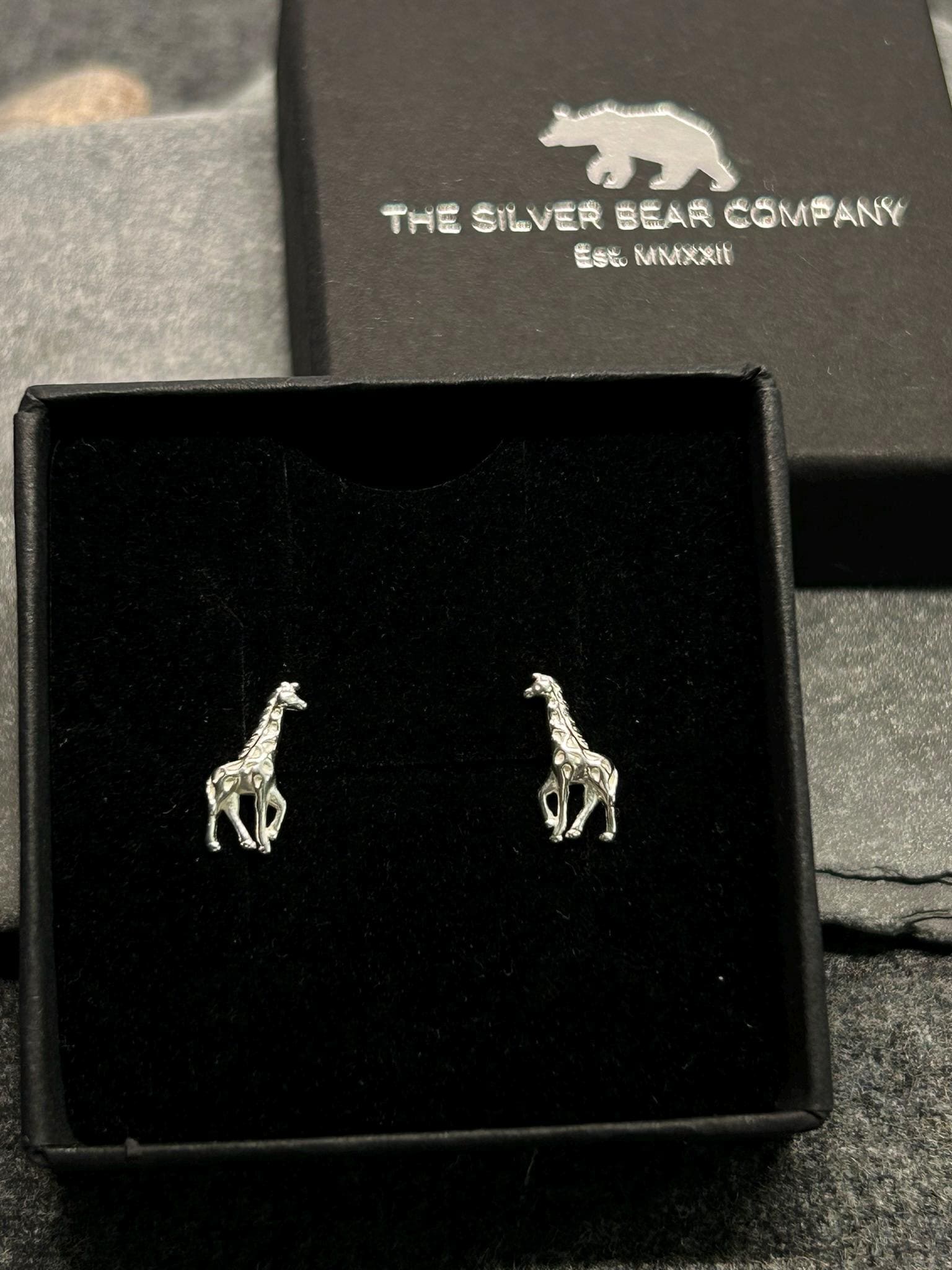 Giraffe - 925 Sterling Silver Stud Earrings