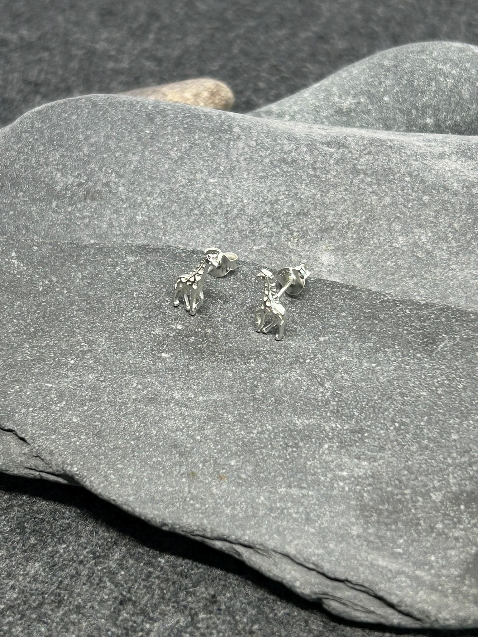 Giraffe - 925 Sterling Silver Stud Earrings