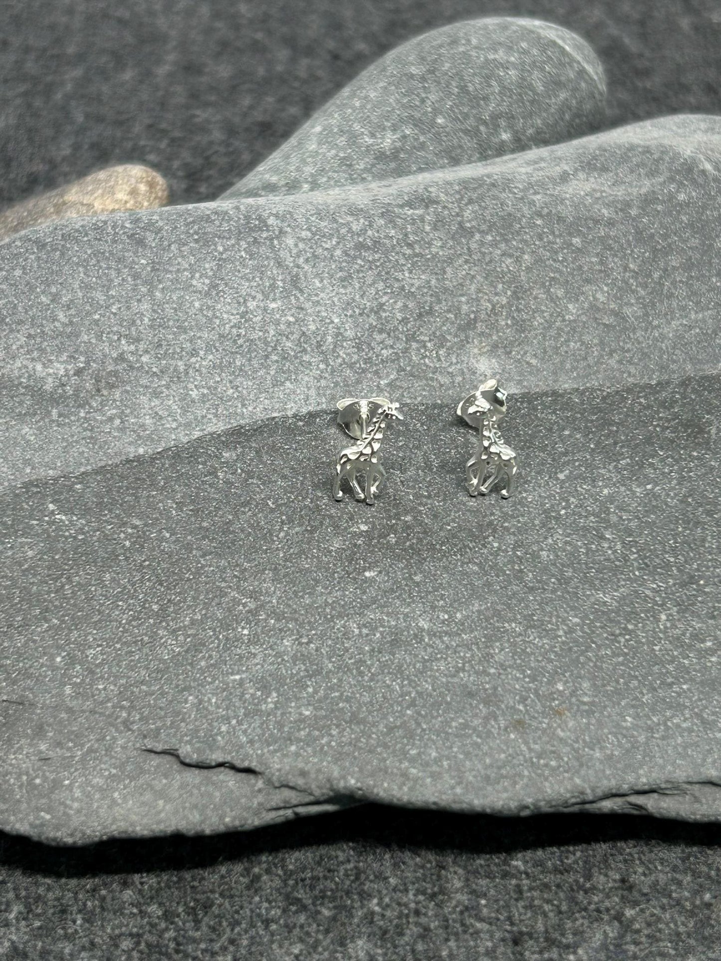 Giraffe - 925 Sterling Silver Stud Earrings