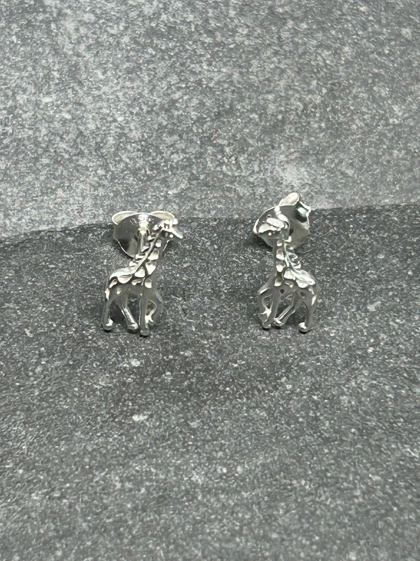 Giraffe - 925 Sterling Silver Stud Earrings