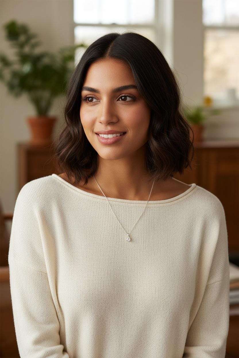 Diamond CZ Pear Sparkle Pendant 925 Sterling Silver Necklace, Gift-Ready