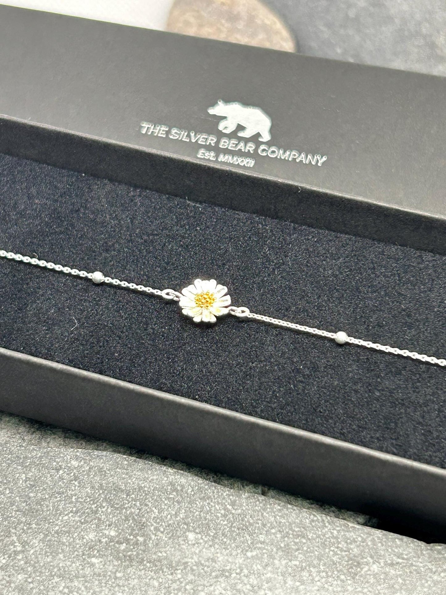 Daisy Flower Bracelet - 925 Sterling Silver
