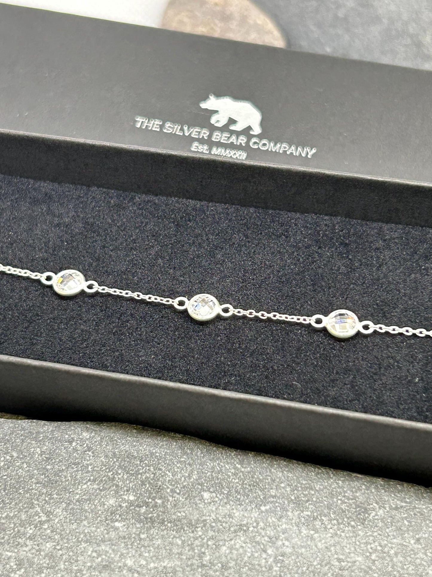 Round CZ Bracelet – 925 Sterling Silver or Gold Plated