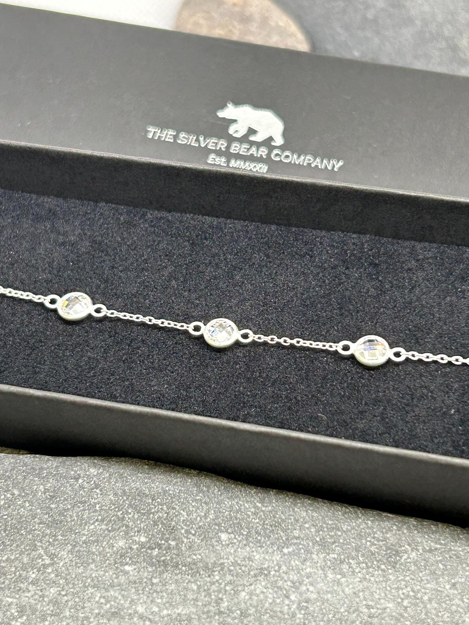 Round CZ Bracelet – 925 Sterling Silver or Gold Plated