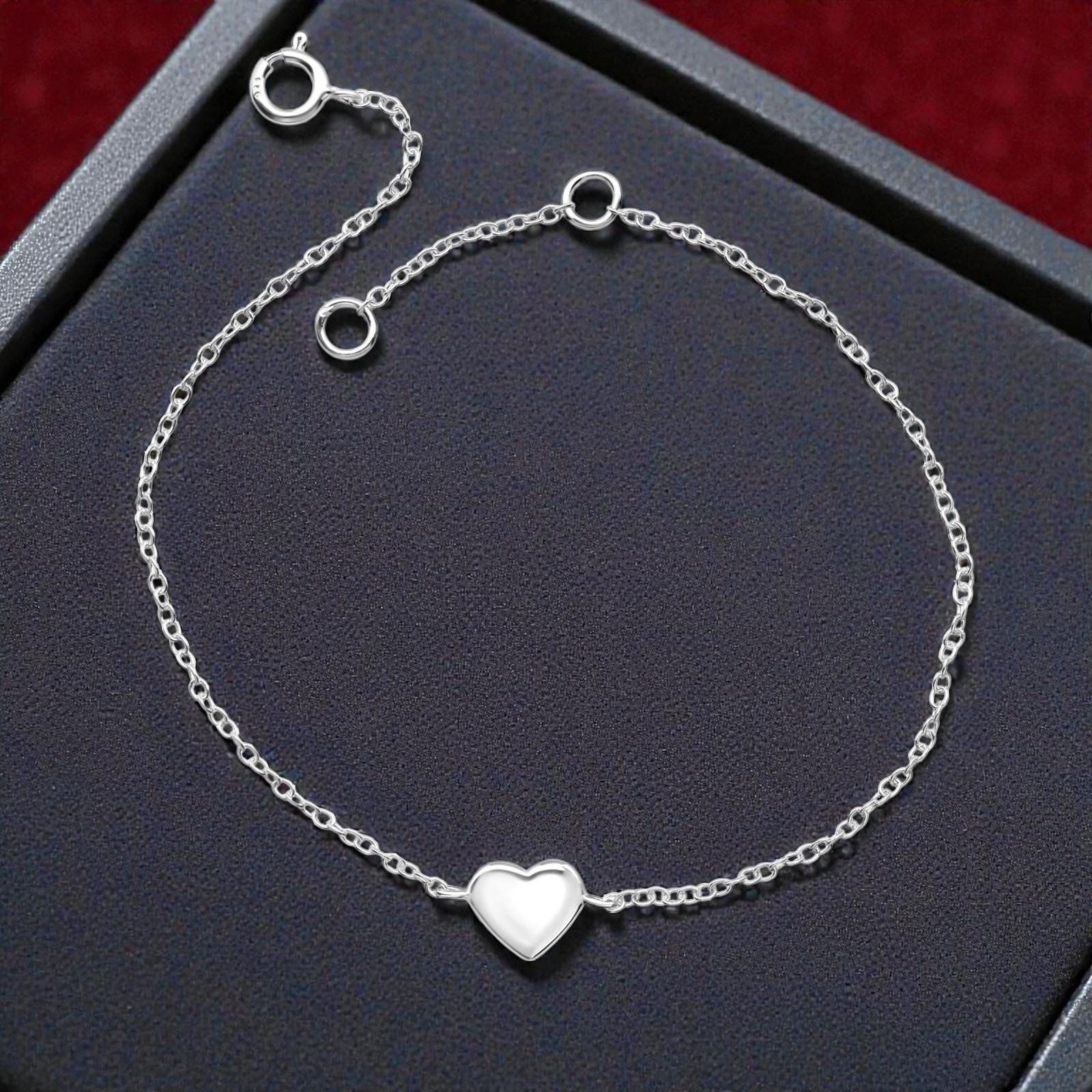 Heart Bracelet in 925 Sterling Silver – The Silver Bear Company