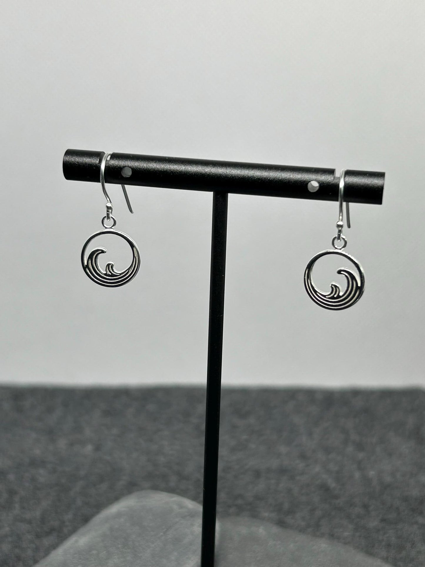 Wave Drop Earrings in Gold and Silver Plated 925 Sterling Silver