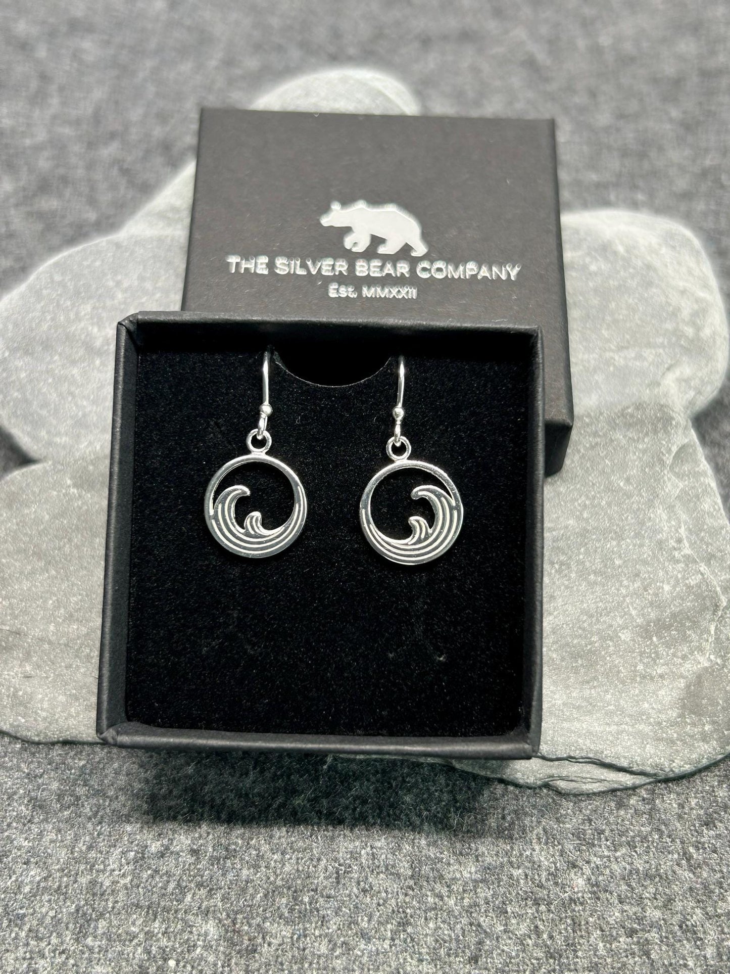 Wave Drop Earrings in Gold and Silver Plated 925 Sterling Silver