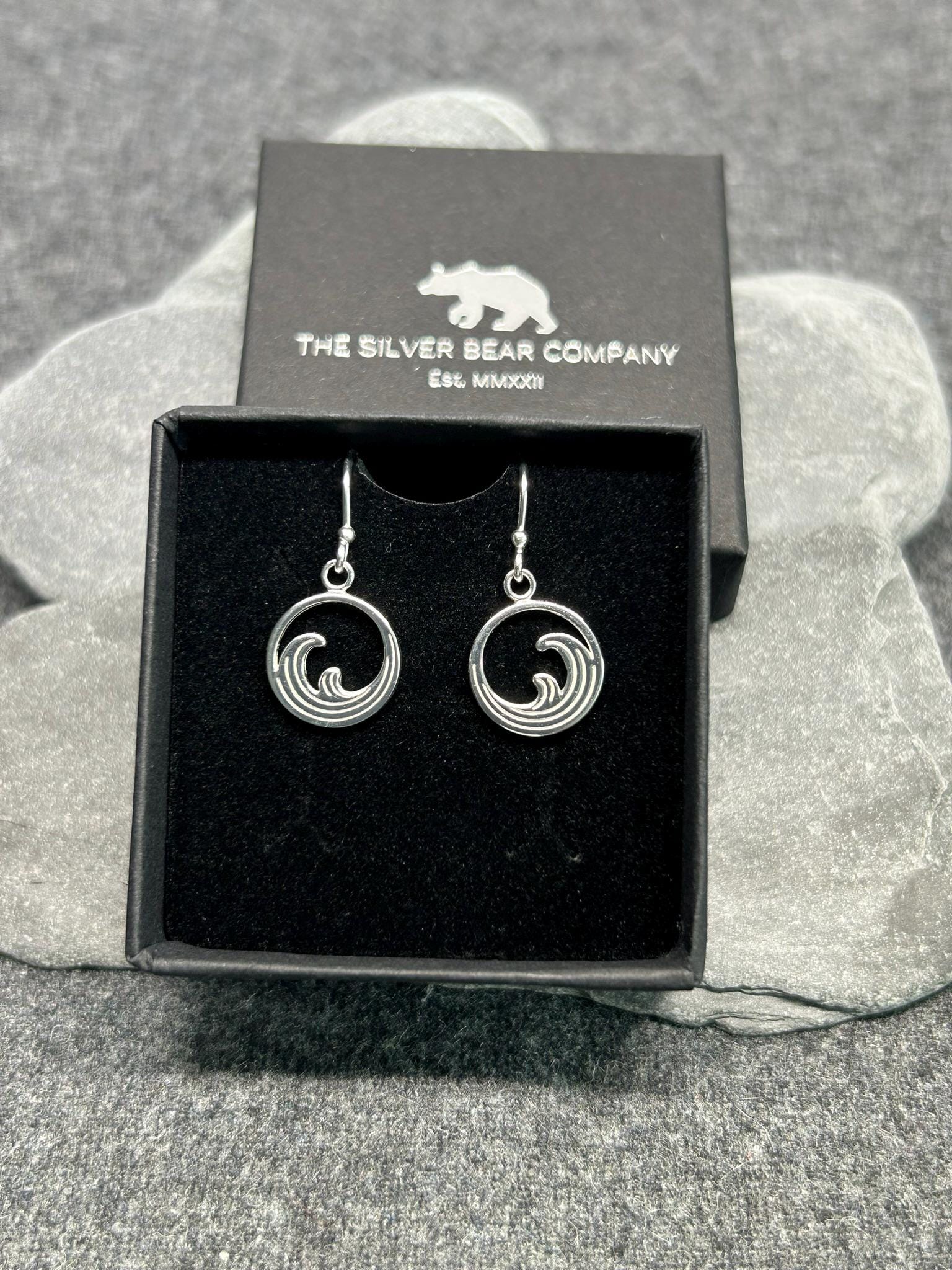 Wave Drop Earrings in Gold and Silver Plated 925 Sterling Silver