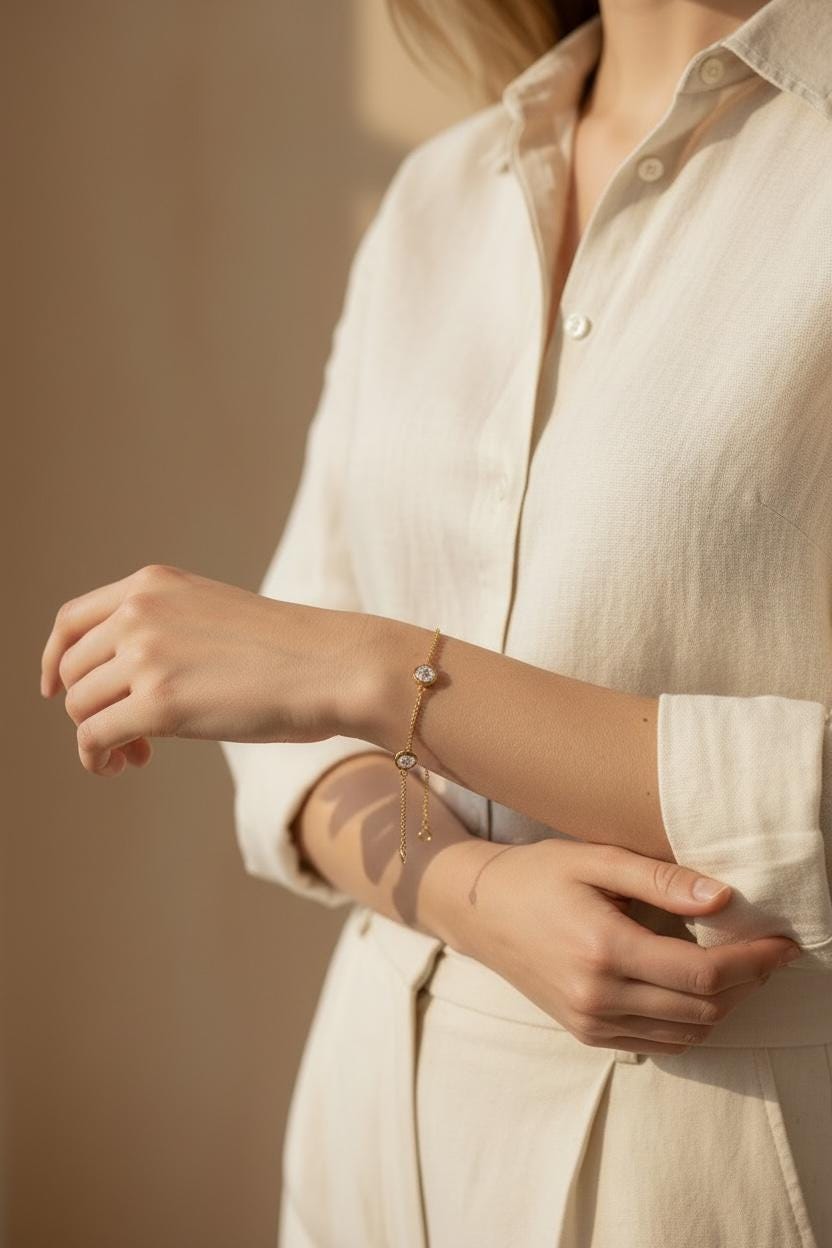 Round CZ Bracelet – 925 Sterling Silver or Gold Plated