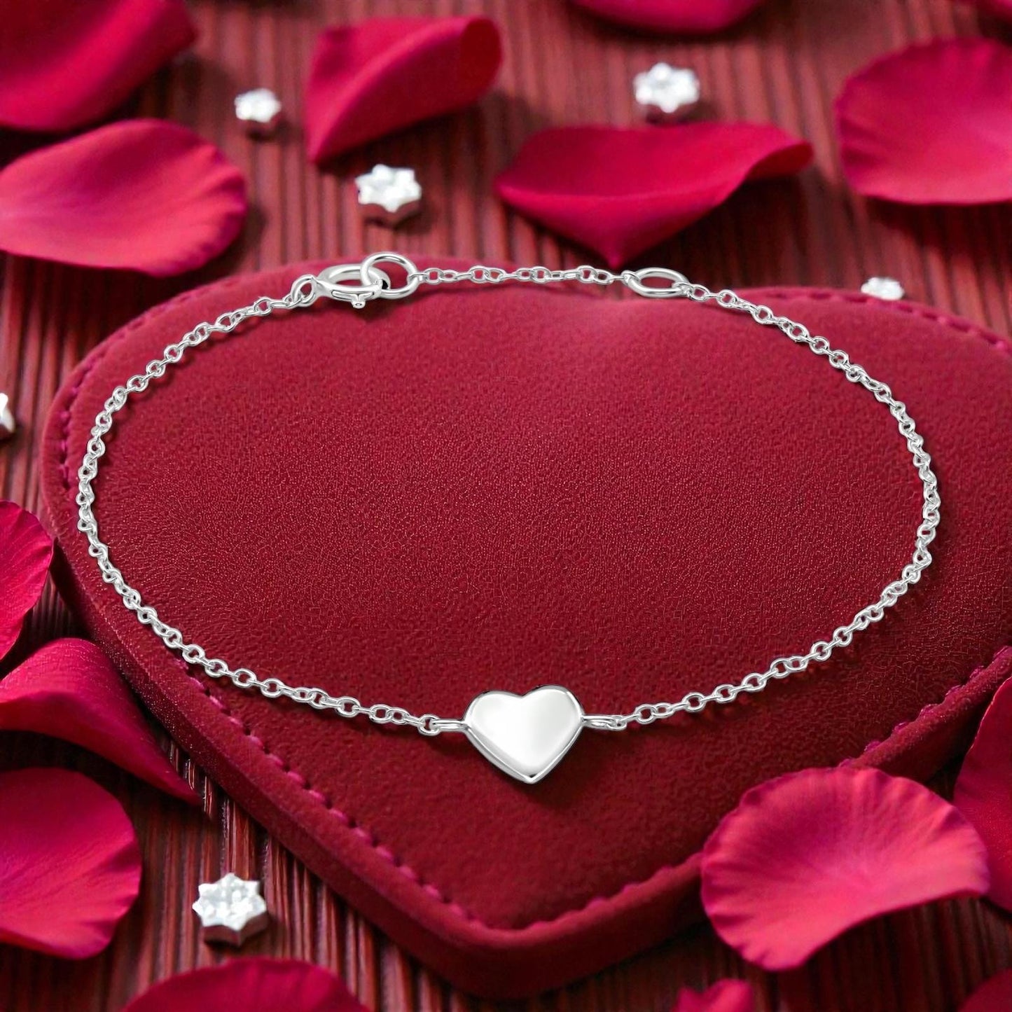 Heart Bracelet – 925 Sterling Silver, Valentines Day