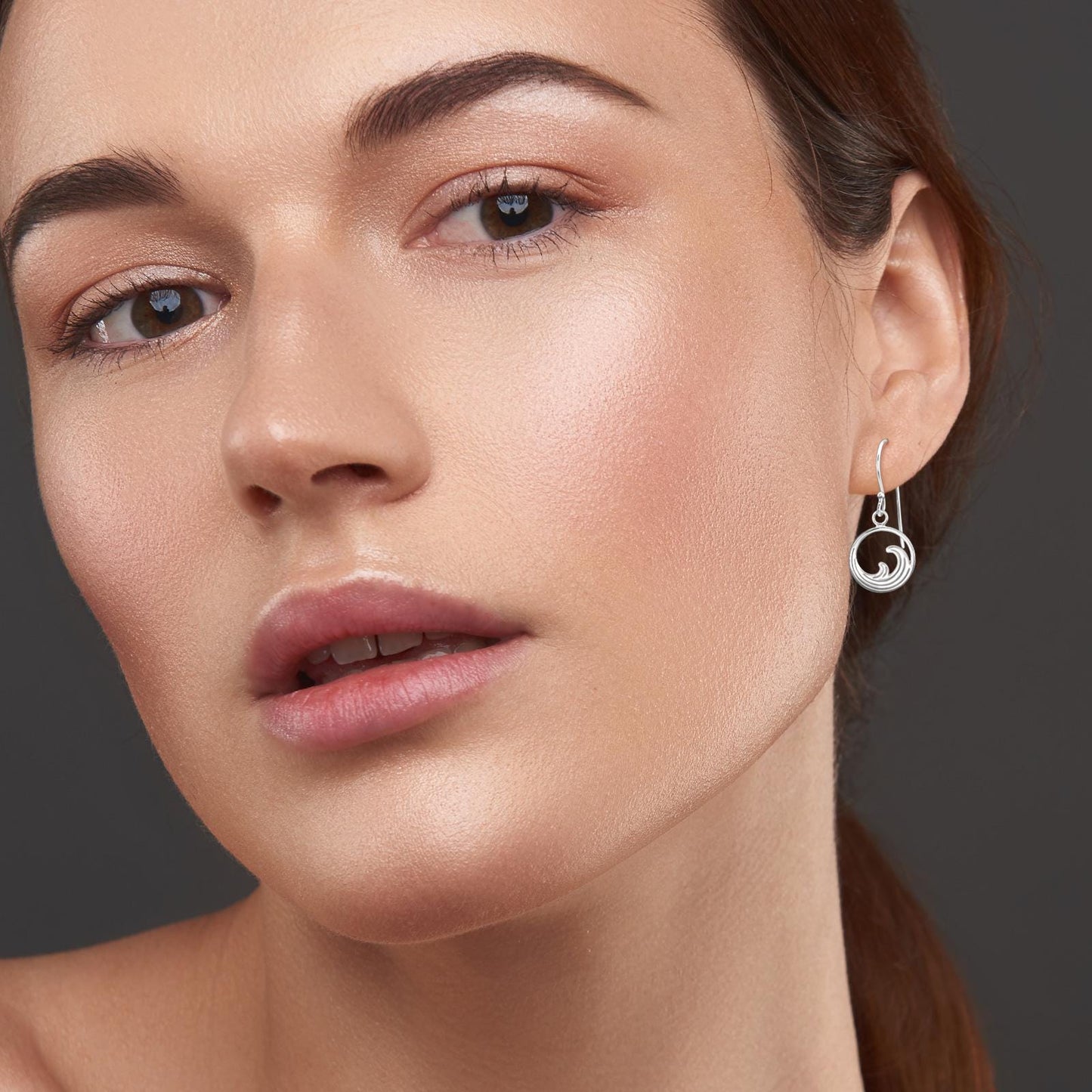 Wave Drop Earrings in Gold and Silver Plated 925 Sterling Silver