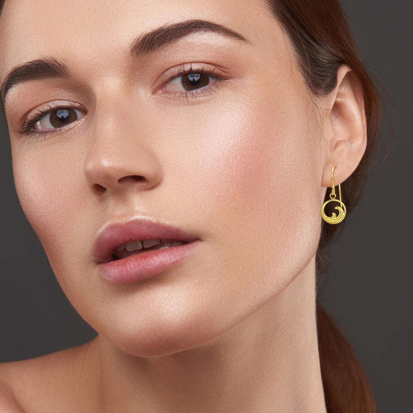 Wave Drop Earrings in Gold and Silver Plated 925 Sterling Silver