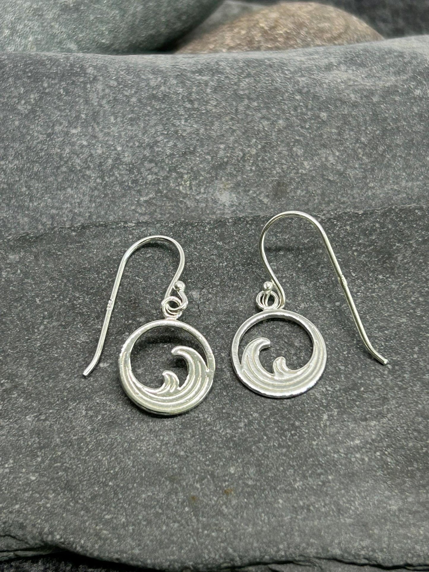 Wave Drop Earrings in Gold and Silver Plated 925 Sterling Silver