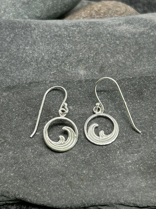 Wave Drop Earrings in Gold and Silver Plated 925 Sterling Silver