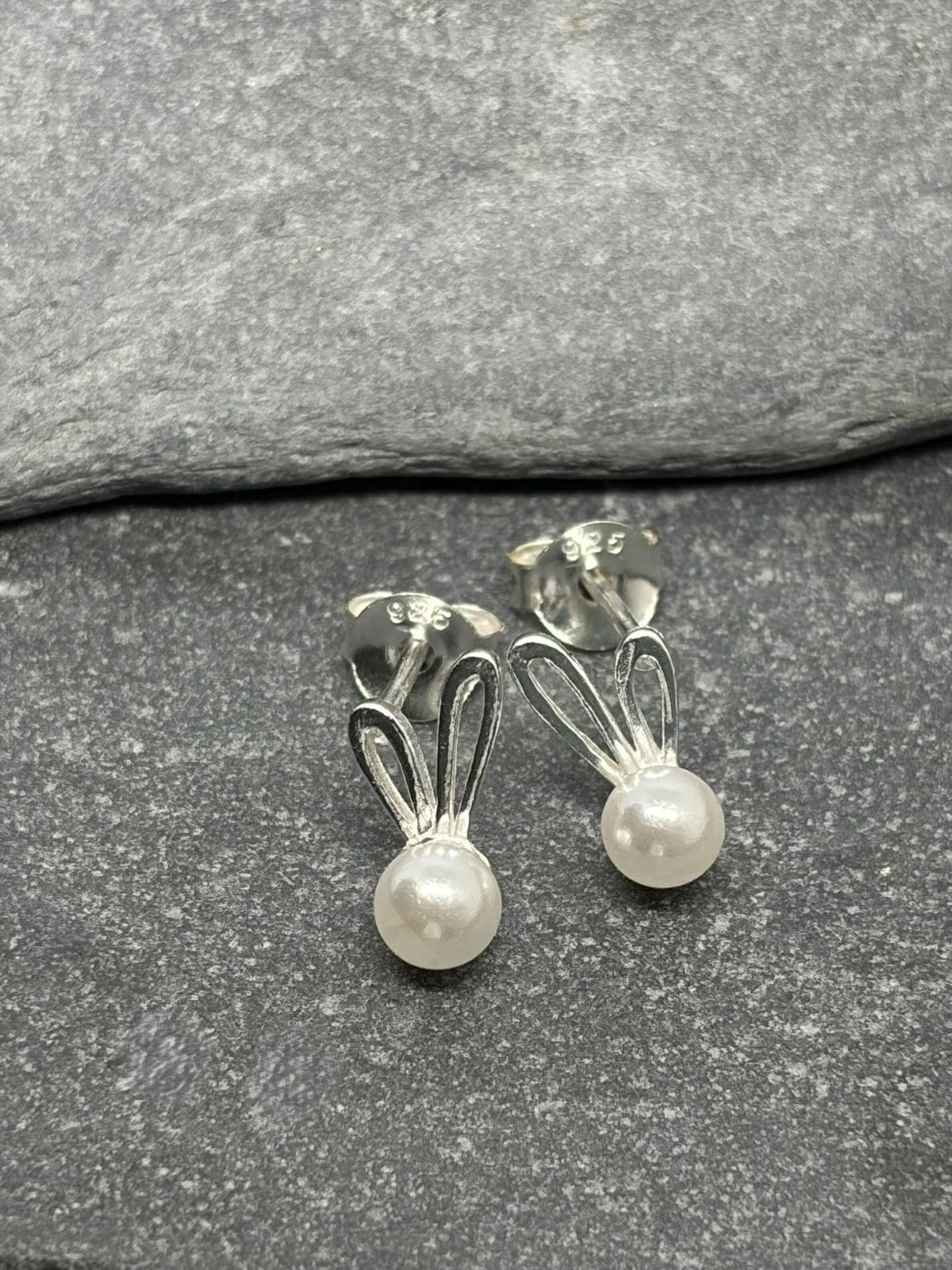 Pearl Rabbit Earrings in 925 Sterling Silver