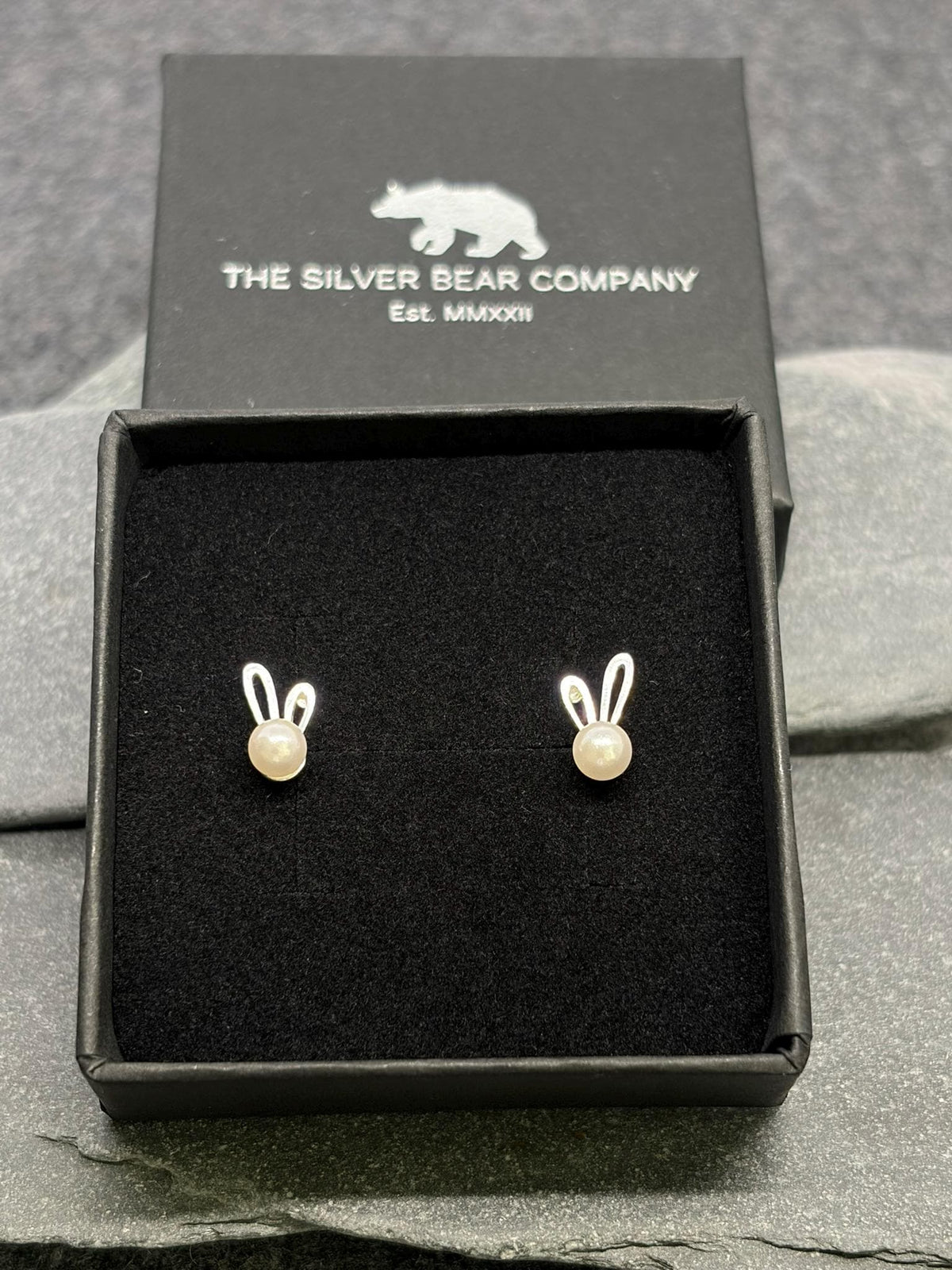 Pearl Rabbit Earrings in 925 Sterling Silver
